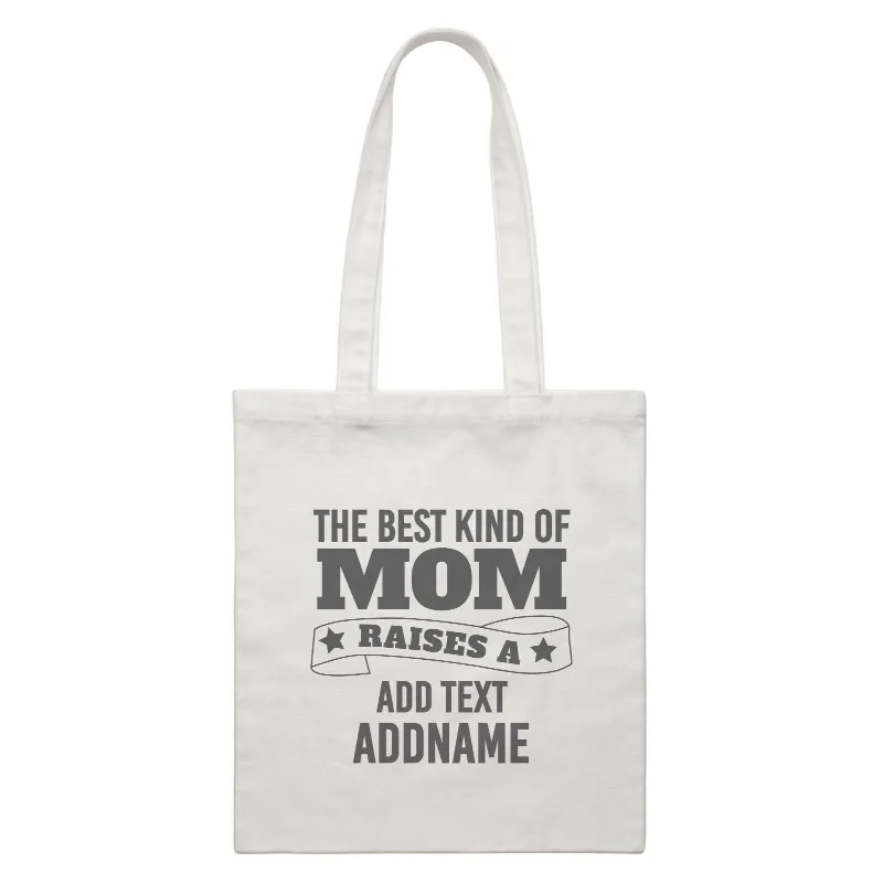 Plus - Size Canvas Tote Bag for Carrying Large ItemsAwesome Mom 2 The Best Kind Of Mom Raises A Add Text And Addname White Canvas Bag