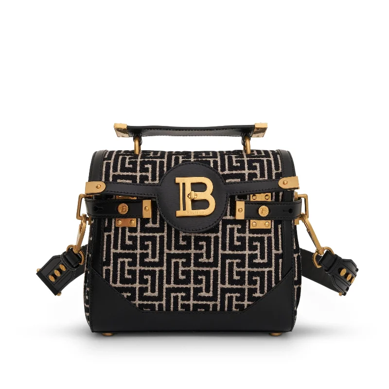 Rattan Bucket Bag in Natural Color with Beadwork for a Tropical VacationB-Buzz 23 Monogram Jacquard Shoulder Bag in Ivory/Black