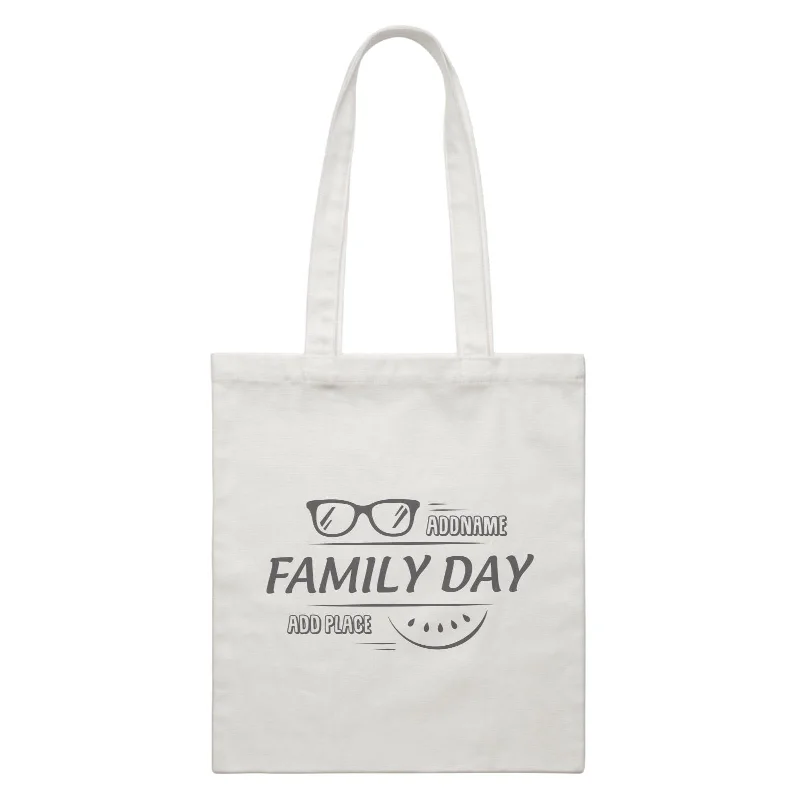 Minimalist Canvas Laptop Bag with Padded Interior for ProtectionFamily Day Tropical Sun Glasses Family Day Addname And Add Place Accessories White Canvas Bag