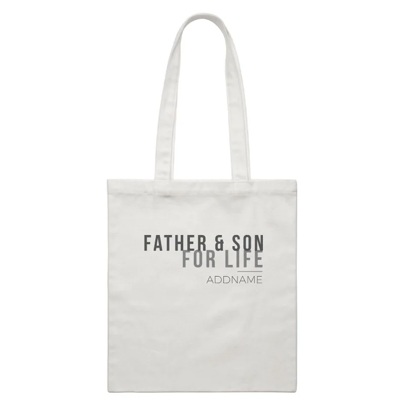 Rustic Brown Canvas Duffle Bag for Weekend GetawaysFamily For Life Father & Son For Life Addname White Canvas Bag