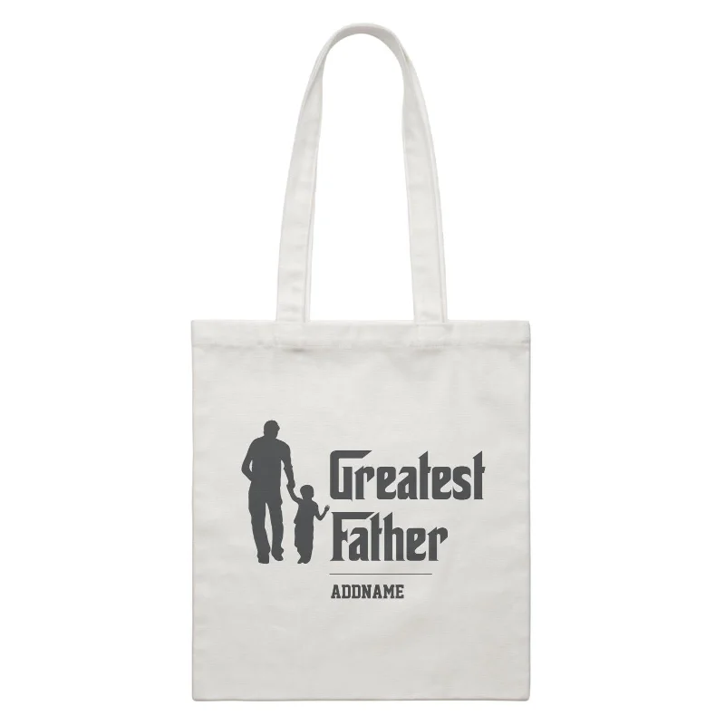 Multicolor Striped Canvas Tote Bag for Beach TripsFather & Son Image Greatest Father Addname White Canvas Bag