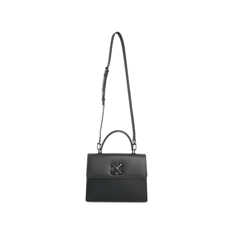 Satin Bucket Bag in Champagne with Rhinestone - Studded Logo for a Special OccasionJitney 1.4 Top Handle Bag in Black Colour