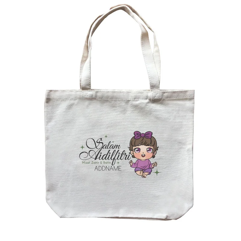 Canvas Art Supply Bag with Adjustable Dividers for ArtistsRaya Chibi Wishes Baby Girl Addname Wishes Everyone Salam Aidilfitri Maaf Zahir & Batin Accessories Canvas Bag