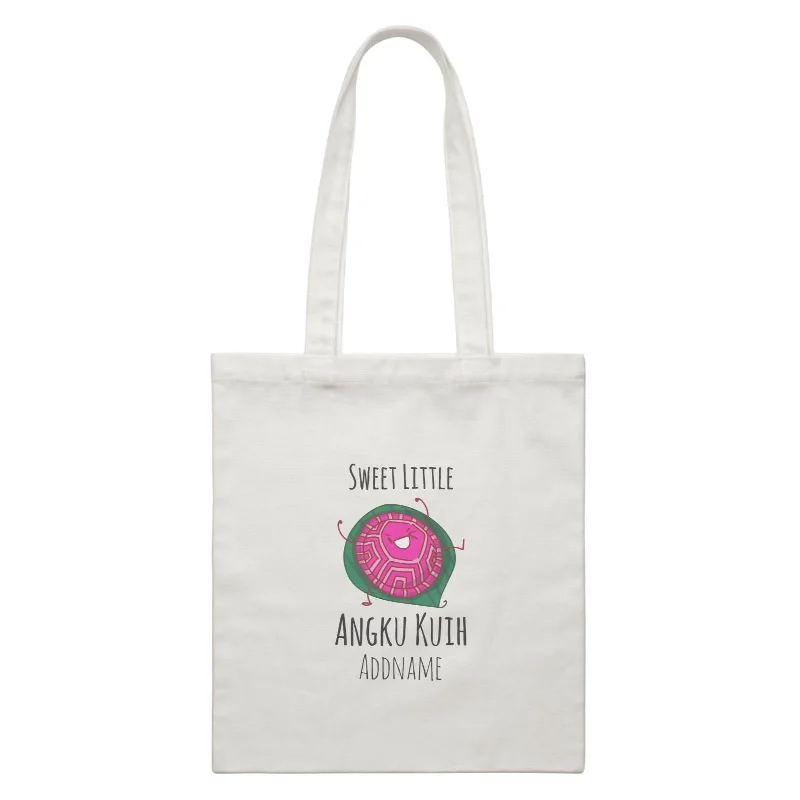 Multicolor Striped Canvas Tote Bag for Beach TripsRaya Kuih Sweet 1 Sweet Little Angku Kuih Addname White Canvas Bag