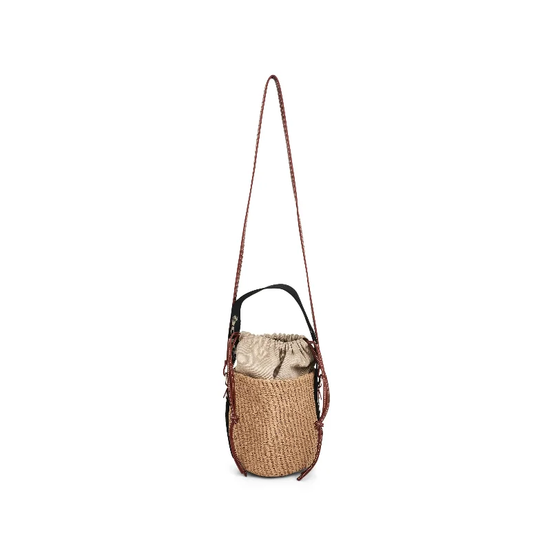 PVC Bucket Bag in Clear with Glitter Accents for a Fun and Edgy StyleSmall Woody Basket in Black/Beige