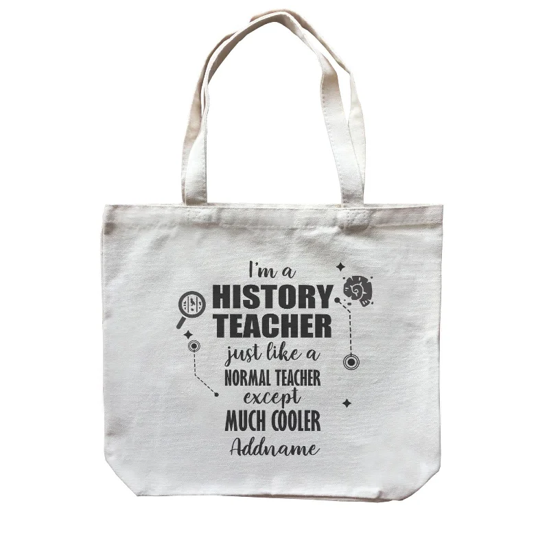 Canvas Beach Bag with Mesh Pockets for Sand - Free DryingSubject Teachers 1 I'm A History Teacher Addname Canvas Bag