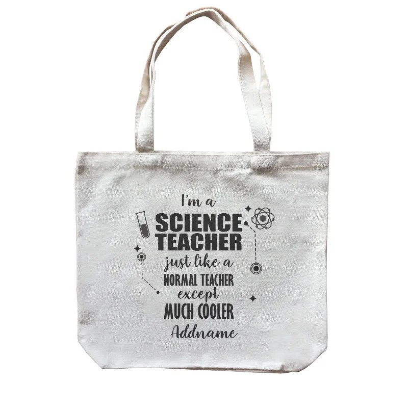 Black Canvas Laptop Messenger Bag for Professional UseSubject Teachers 1 I'm A Science Teacher Addname Canvas Bag