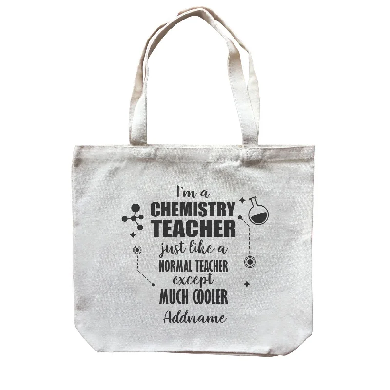 Minimalist Canvas Laptop Bag with Padded Interior for ProtectionSubject Teachers 2 I'm A Chemistry Teacher Addname Canvas Bag