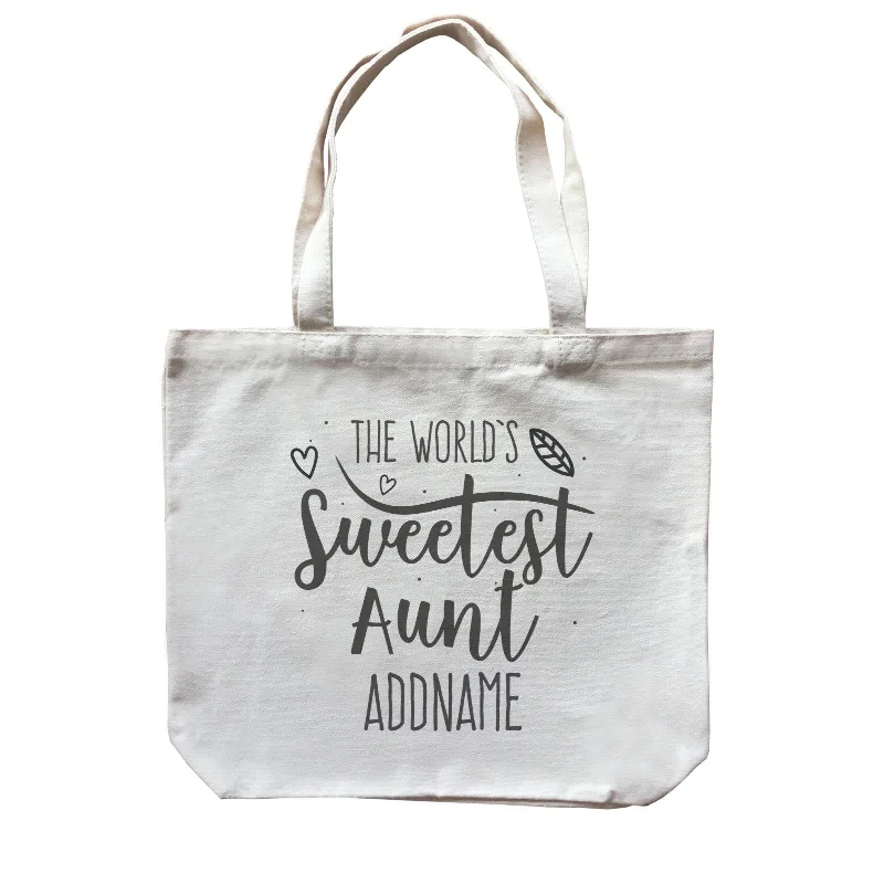 Waterproof Canvas Messenger Bag for Commuting in All WeatherSweet Mom Quotes 3 The Worlds Sweetest Aunt Addname Canvas Bag