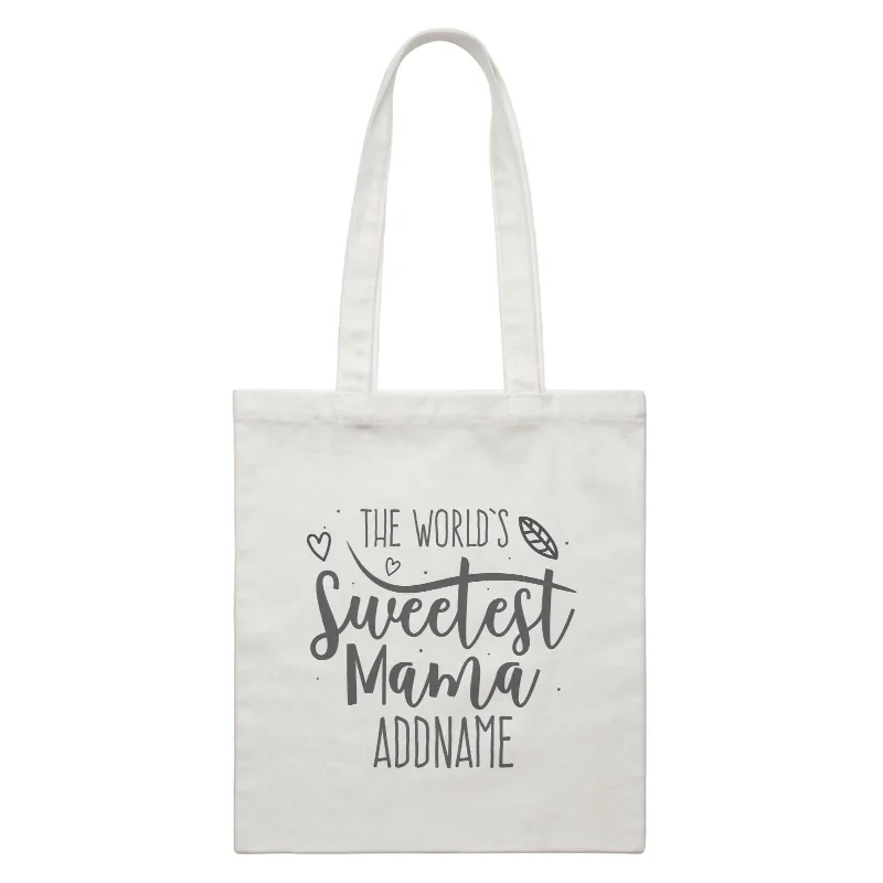 Canvas Drawstring Backpack for Gym and Workout GearSweet Mom Quotes 3 The Worlds Sweetest Mama Addname White Canvas Bag