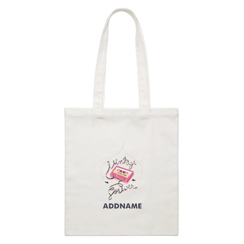 Plus - Size Canvas Tote Bag for Carrying Large ItemsVintage Gadgets Vintage Forever Cassette With Addname White Canvas Bag