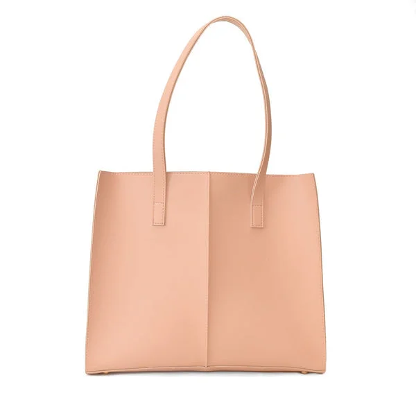 Monogrammed Tote Bag in Brown Leather with Personalized Initials for a Custom and Elegant TouchEVERYDAY PINK