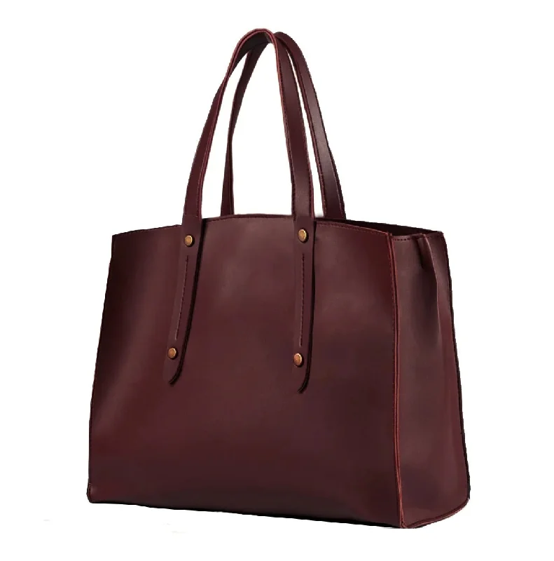 Women's Tote Bag with Inner Compartments in Gray for Organizing Everyday EssentialsCREW MAROON