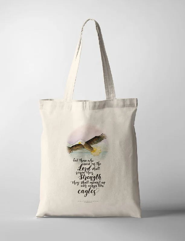 Faux Fur - Trimmed Tote Bag in White for a Cozy Winter LookEagle {Tote Bag}