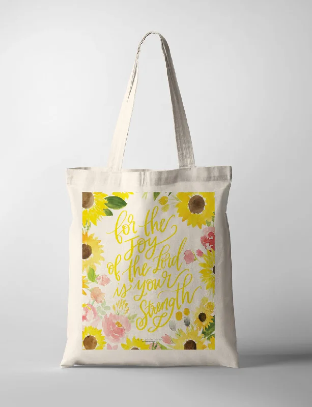 Women's Printed Tote Bag in Floral Patterns for a Spring - Themed Shopping TripJoy Of The Lord {Tote Bag}