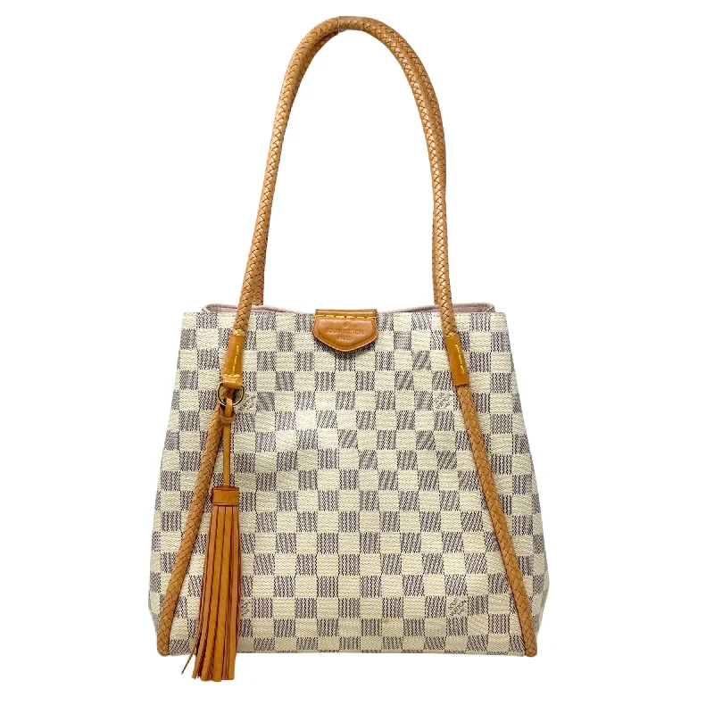 Large Capacity Genuine Leather Women's Tote Bag in Black for Work and CommutingLouis Vuitton Damier Azur Propriano Tote