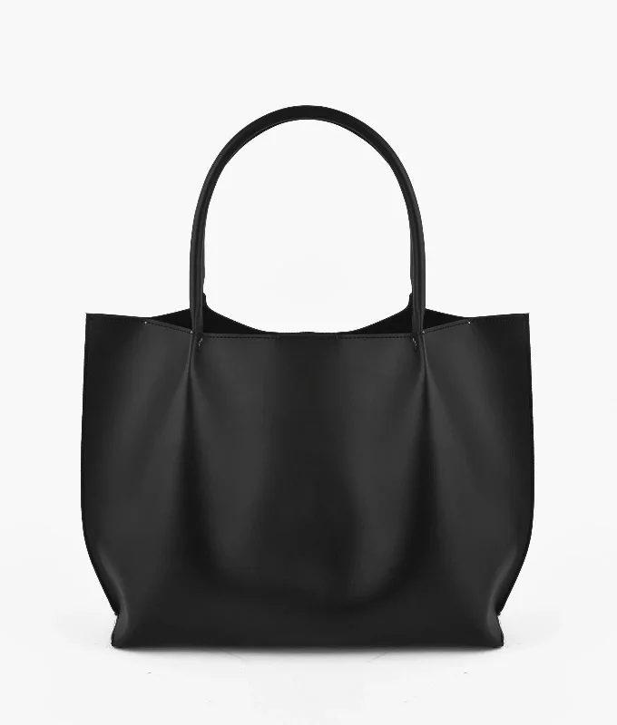 Large Capacity Genuine Leather Women's Tote Bag in Black for Work and CommutingOXI BLACK