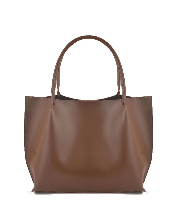 Metallic Tote Bag in Rose Gold with Chain Handles for a Glamorous Night OutOXI BROWN