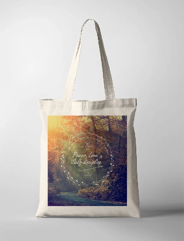 Geometric - Printed Tote Bag in Multicolor for a Contemporary and Trendy OutfitPower, Love & Self-discipline {Tote Bag}