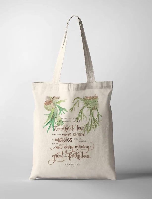 Embroidered Tote Bag in Beige with Floral Motifs for a Boho - Chic VibeSteadfast Love {Tote Bag}