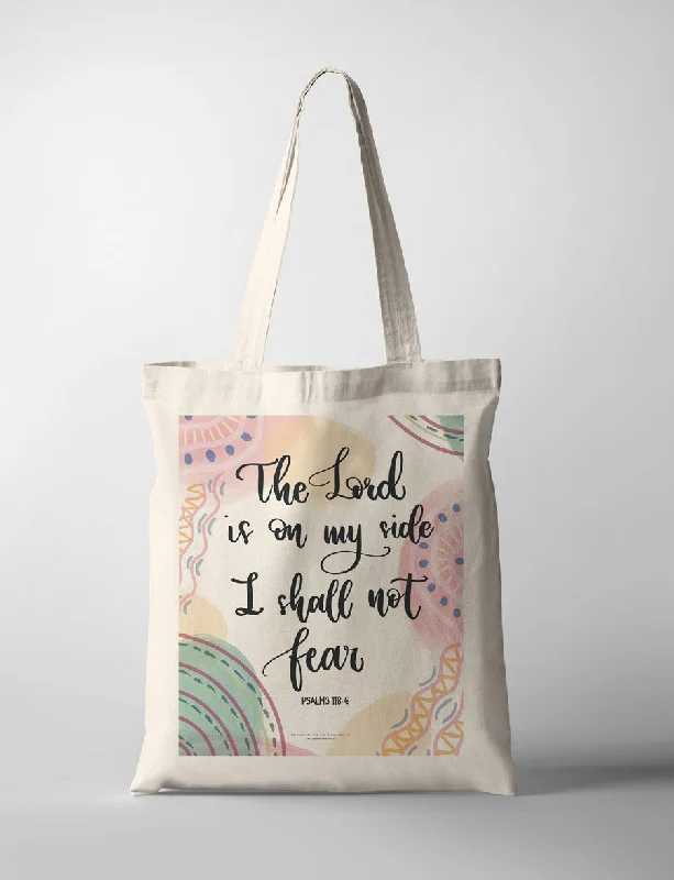 Linen Tote Bag in Natural Beige with Braided Details for a Rustic Summer EnsembleThe Lord Is On My Side {Tote Bag}