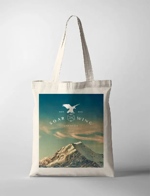 Women's Tote Bag with Magnetic Closure in Orange for Easy Access on the GoThey Will Soar On Wings Like Eagle {Tote Bag}