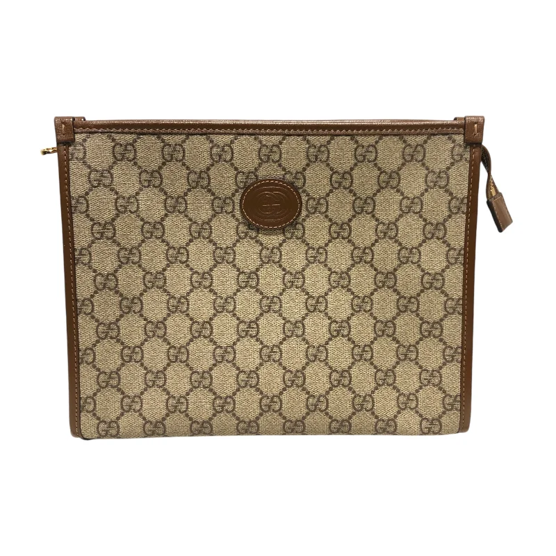 Snake - Skin Effect Clutch in Green for Exotic PartiesGUCCI/Clutch Bag/Monogram/MLT/GG SUPREME BEAUTY CASE