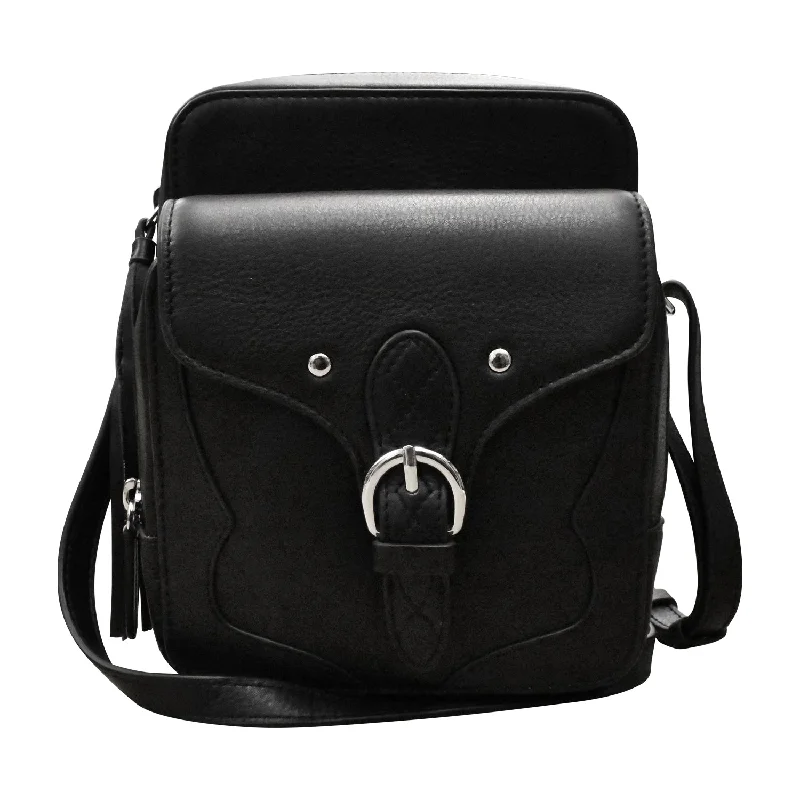 Women's Crossbody Bag with RFID - Blocking Pocket in Black for Safe TravelWESTERN SMALL CROSSBODY