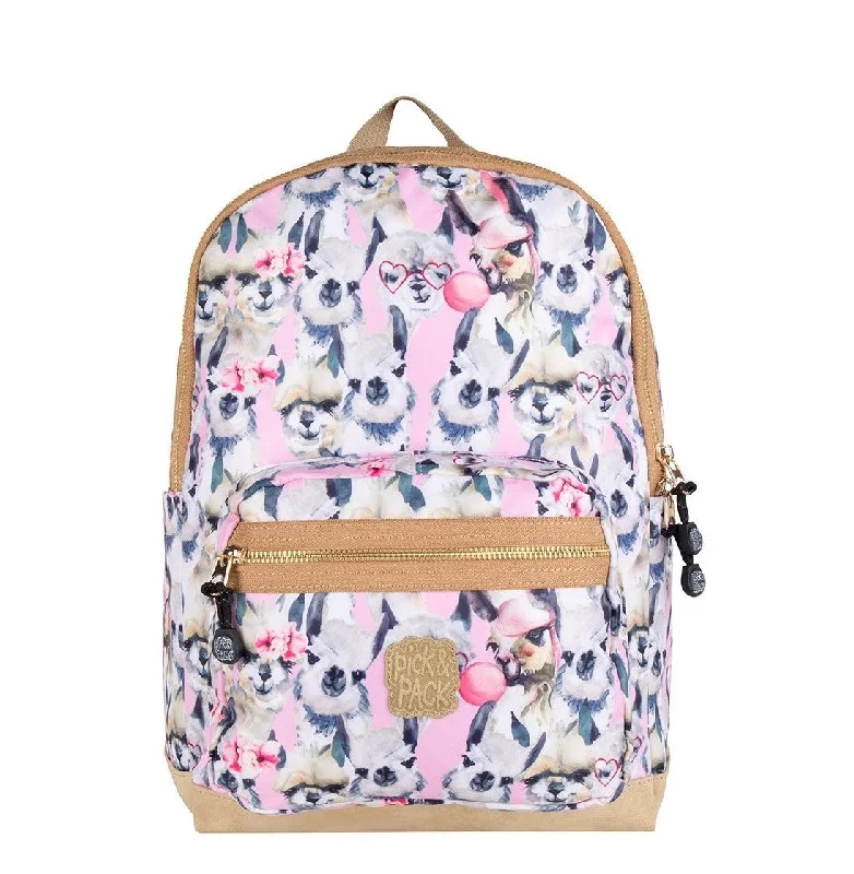 Floral - Printed Women's Backpacks in Pastel Colors for Spring and Summer AdventuresAlpaca Backpack M Pink