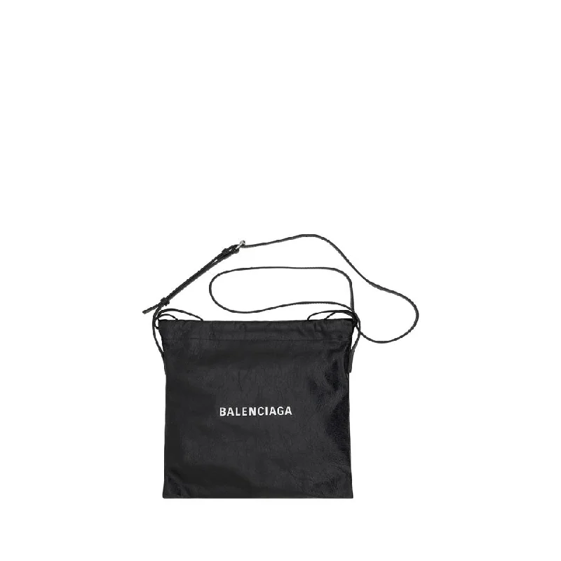 Leather Shoulder Bag with Magnetic Closure in Black for Quick AccessBalenciaga Shoulder Bag Dust