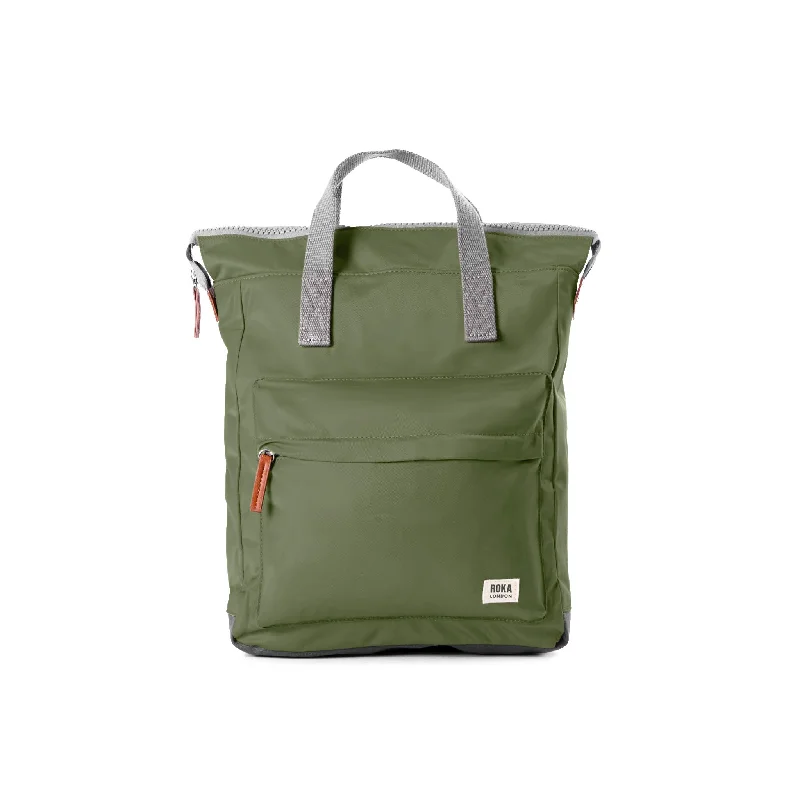 Backpacks with Multiple Pockets for Women in Khaki for Organized TravelBantry B Avocado Recycled Nylon