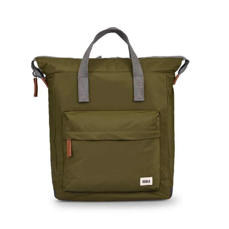 Backpacks with Multiple Pockets for Women in Khaki for Organized TravelBantry B Military Recycled Nylon