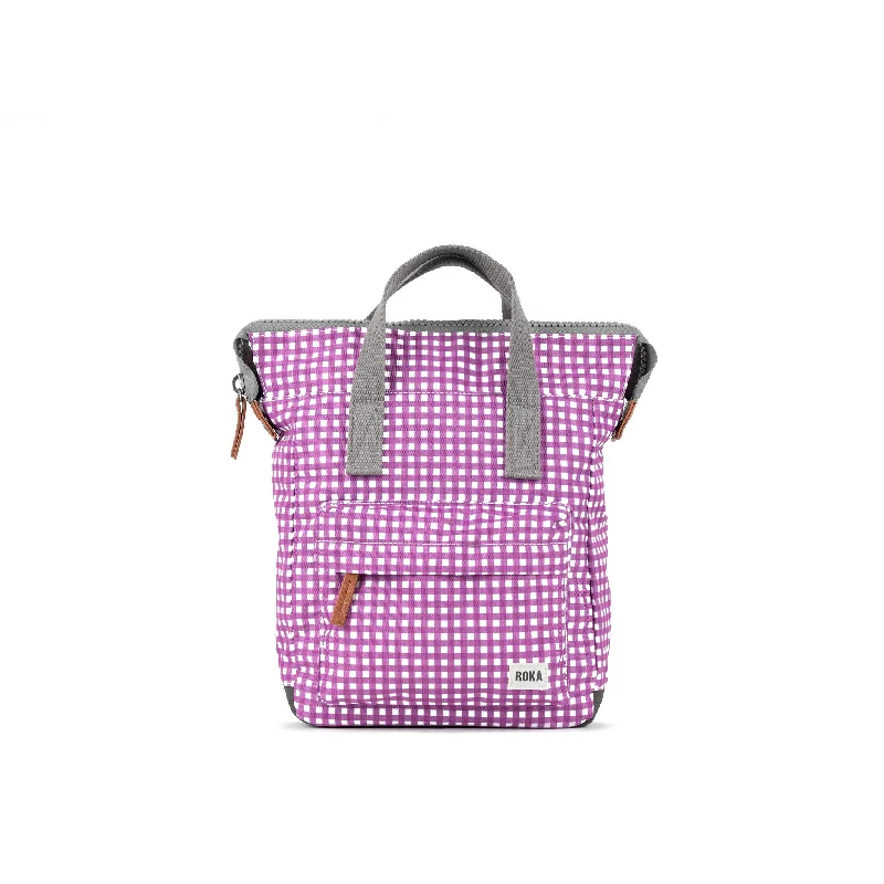 Geometric - Patterned Women's Backpacks in Purple for a Modern and Eye - Catching DesignBantry B Purple Gingham Recycled Canvas