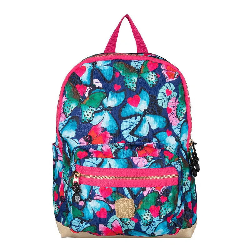 Bohemian - Style Women's Backpacks in Multicolor with Tassels for a Free - Spirited LookBeautiful Butterfly Backpack M Navy