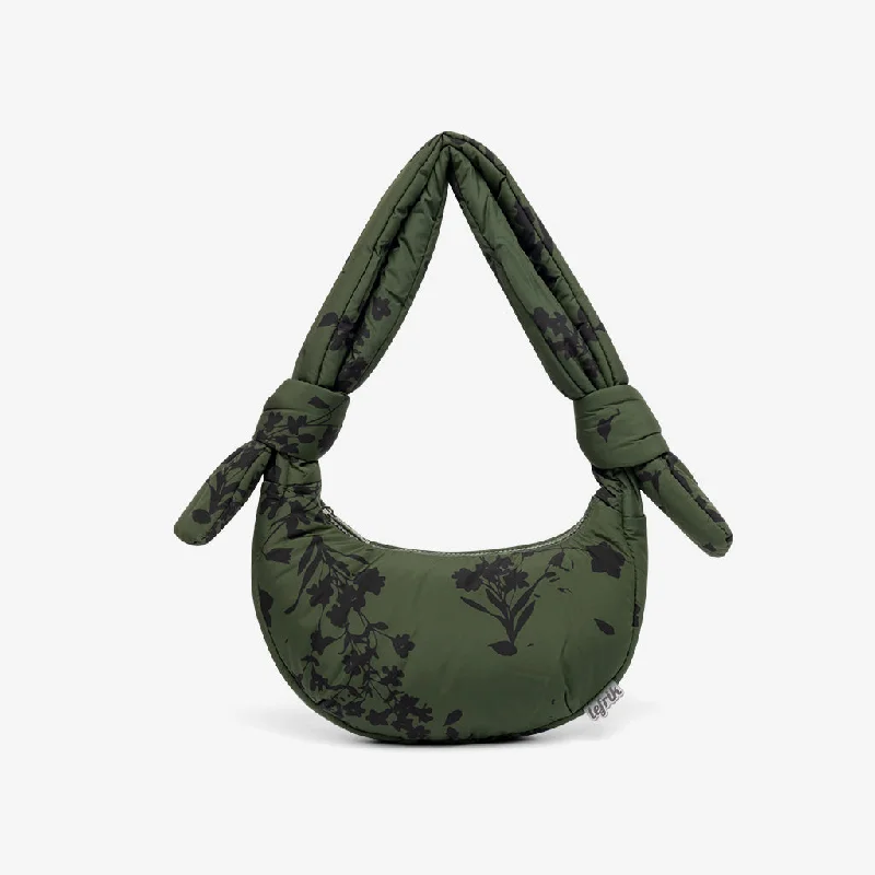 Crossbody Shoulder Bag in Black Leather with Gold Hardware for Night OutsBiwa Micro Bag Floral Green