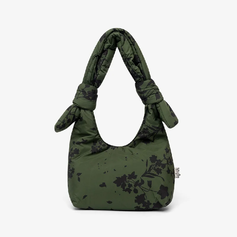 Quilted Shoulder Bag in Cream for a Classic and Elegant LookBiwa Puffy Mini Bag Floral Green