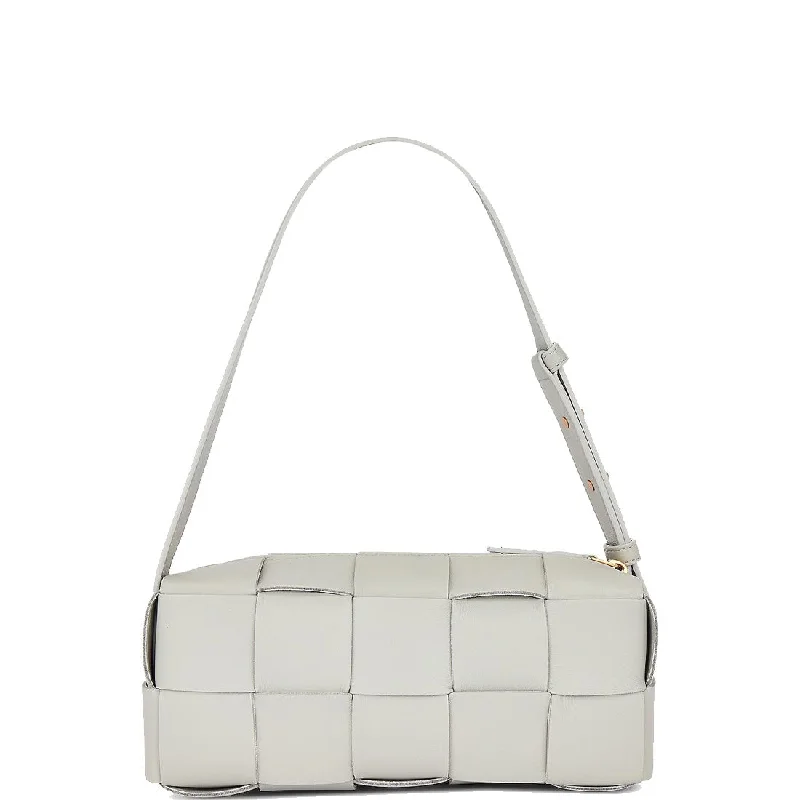 Shoulder Bag with Chain Strap in Silver for a Trendy AppearanceSmall Brick Cassette, Agate