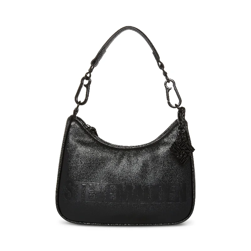 Leather Shoulder Bag with Magnetic Closure in Black for Quick AccessBprime Bag BLACK/BLACK