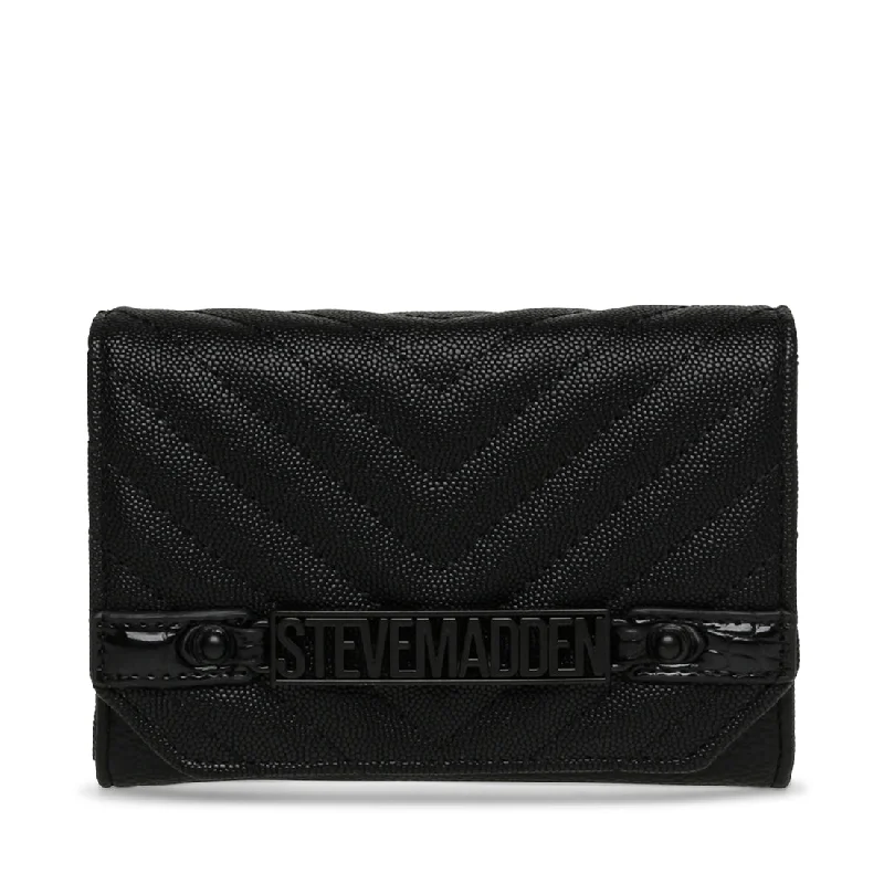 Leather Clutch with Chain Strap in Black for Cocktail PartiesBSONA BLACK