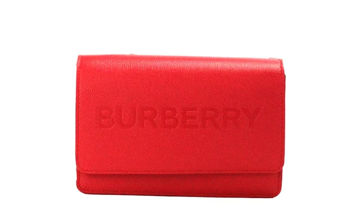 Plus - size Women's Crossbody Bag in Burgundy for Ample StorageBurberry Hampshire Small Red Embossed Logo Smooth Leather Crossbody Bag