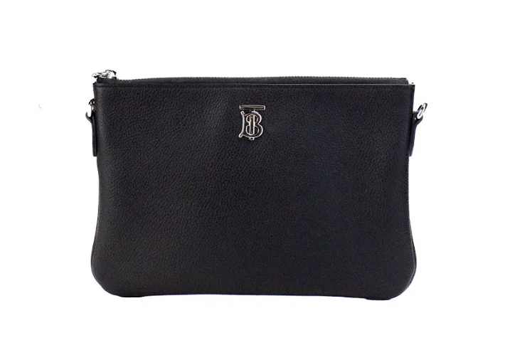 Women's Mini Crossbody Bag in Pink Velvet with Rhinestone Accents for Girls' Nights OutBurberry Peyton Monogram Black Leather Pouch Crossbody Bag Purse