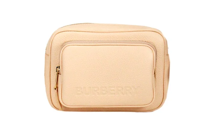 Women's Crossbody Bag with Multiple Compartments in Gray for Organized Daily UseBurberry Small Branded Peach Pink Grainy Leather Camera Crossbody Bag