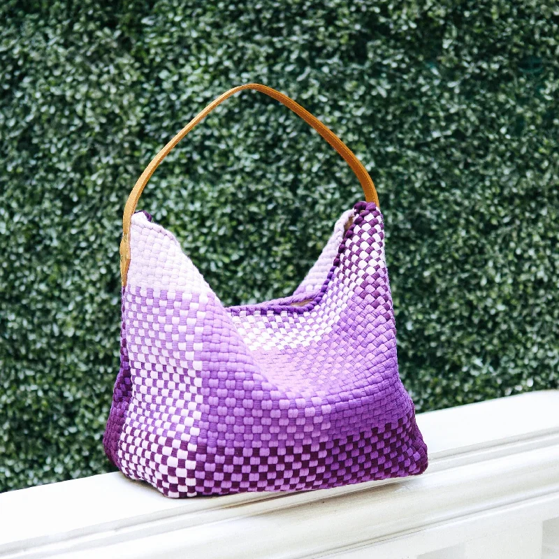 Pvc Shoulder Bag in Clear with Glitter for a Fun and Modern LookBuslo Blocks Purple Skies