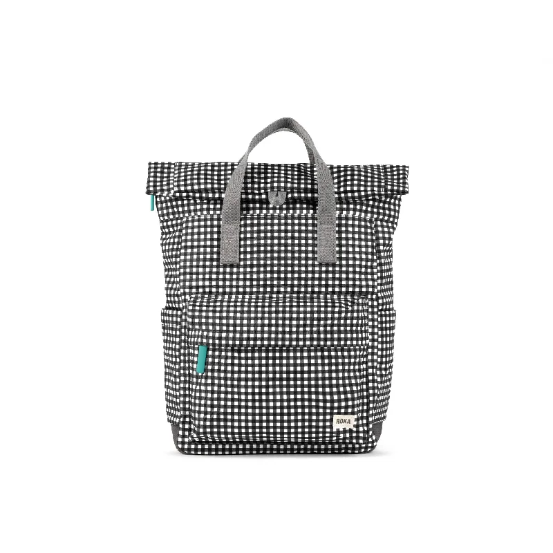 Bohemian - Style Women's Backpacks in Multicolor with Tassels for a Free - Spirited LookCanfield B Black Gingham Recycled Canvas