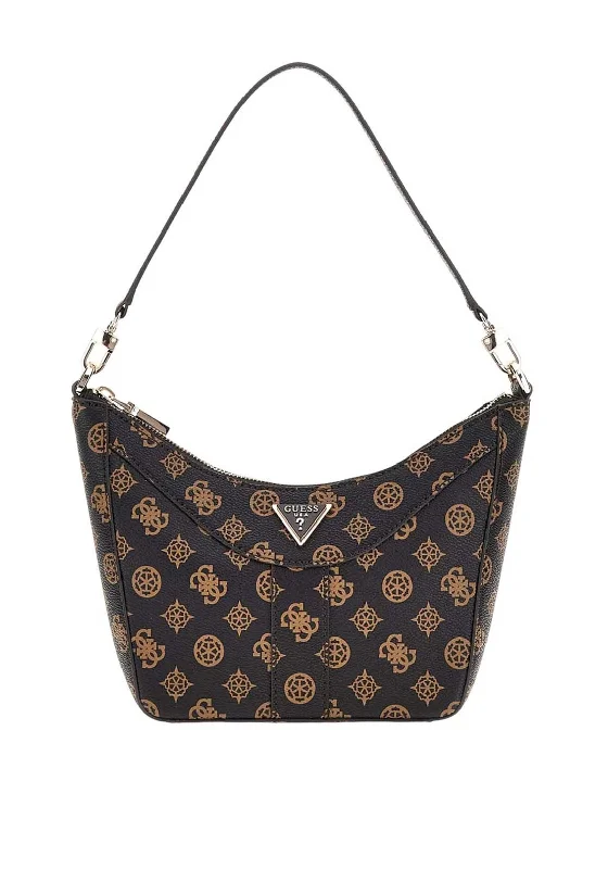 Shoulder Bag with Geometric Pattern in Multicolor for a Contemporary StyleGuess Dorys 4G Logo Shoulder Bag, Brown