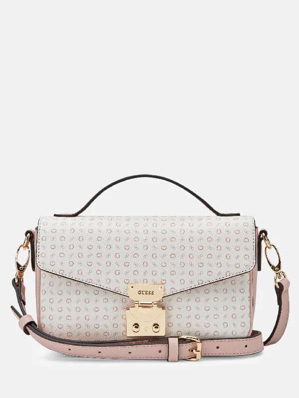 Quilted Leather Crossbody Bag in Cream for a Classic and Elegant AppearanceElaina Micro Print Crossbody