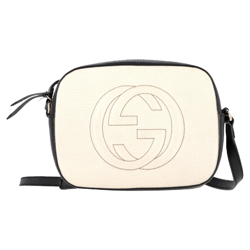 Quilted Leather Crossbody Bag in Cream for a Classic and Elegant AppearanceGucci Soho Disco Shoulder Bag in White Grained Calfskin Leather