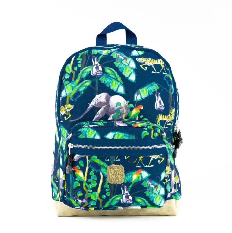 Women's Backpacks with Built - in Rain Covers in Green for Outdoor EnthusiastsHappy Jungle Backpack M Navy