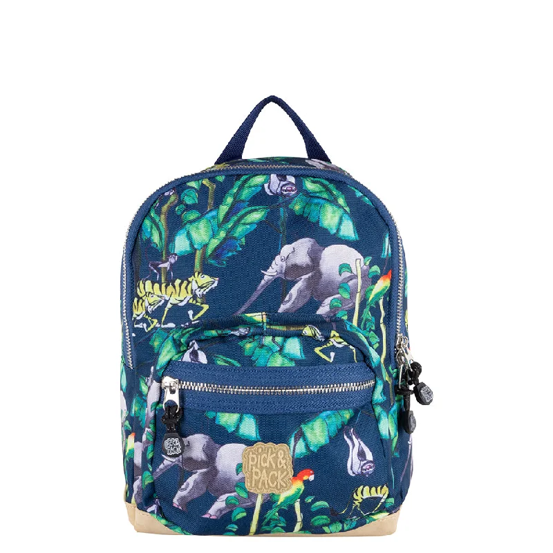 Floral - Printed Women's Backpacks in Pastel Colors for Spring and Summer AdventuresHappy Jungle Backpack S Navy