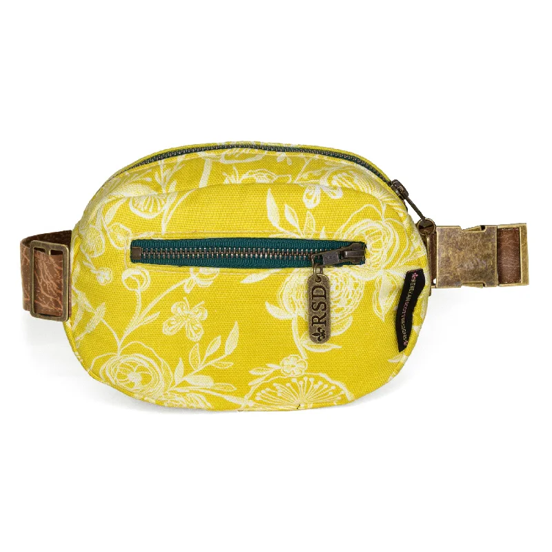 Medium - sized Canvas Crossbody Bag in Beige with Floral Print for Spring OutingsJane: Citrus